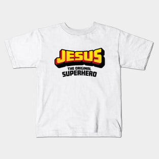 Christian Faith Gift - Jesus the Original Superhero - Fun Comic Book Style Kids T-Shirt